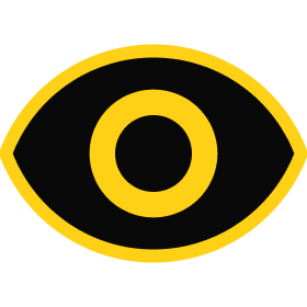 Black and yellow eye symbol representing vision or awareness.