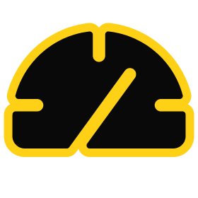 Icon of a leveling tool with a black background and yellow outline, representing precision and accuracy in construction and carpentry projects.
